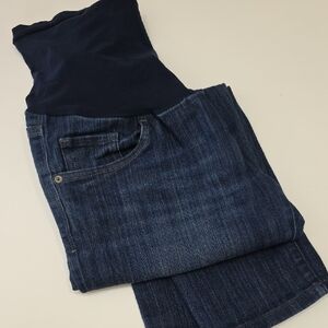Motherhood Oh Baby Maternity Jeans Straight Leg Dark Denim Blue Size Medium